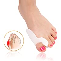 2 Pares Juanete Protector Gel Cojín Pad Alivio del Dolor Hallux Valgus Toe separador de silicona- Enderezador para dedo…